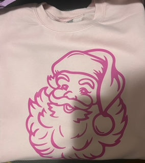 Pink Santa Puff Print Sweatshirt