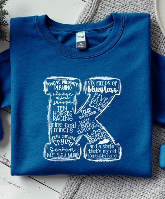 K Christmas Royal Blue Sweatshirt