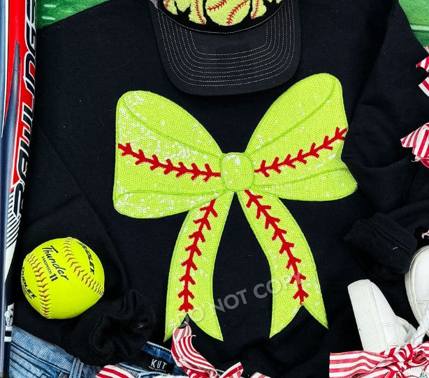 Sequins Softball Bow Sweatshirt