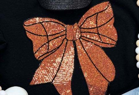 Basketball Sequin Bow T-shirt